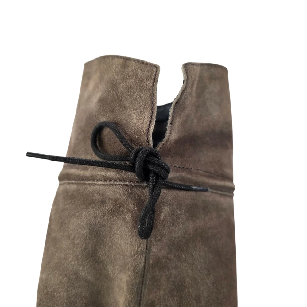 Born Suede Leather Knee High Boots Distressed Brown Riding Zip Women 6M
